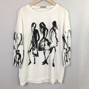 Zara collection xl white black top